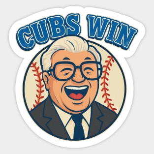 Cubs Win! Vintage Baseball Fan Art Sticker